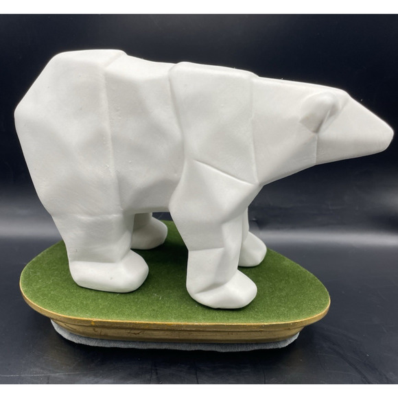 Ceramic Geometric Cubist Abstract Art Polar Bear Figurine - Picture 6 of 12